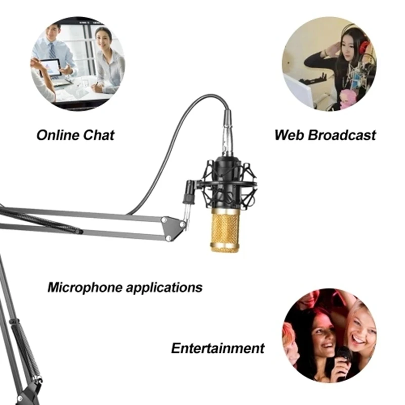 Bm800 Professional Suspension Microphone Kit Studio Live Stream Broadcasting Recording Condenser Set | Электроника