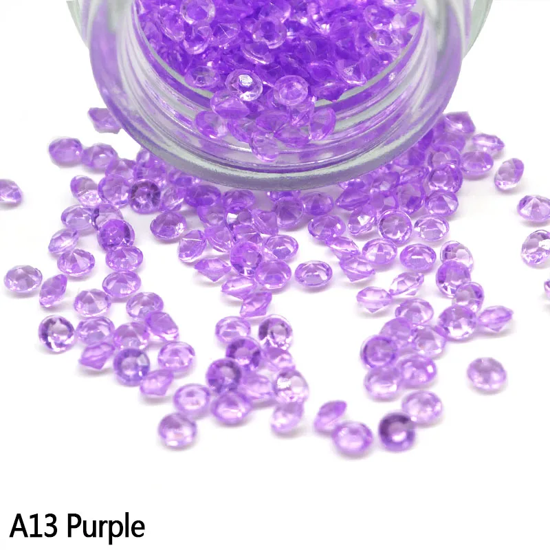 Purple 1000 шт/партия украшения стола мини прозрачные акриловые стразы конфетти свадебные ремесла Разбрасыватели конфетти для стола вечерние праздничные принадлежности - Цвет: Purple