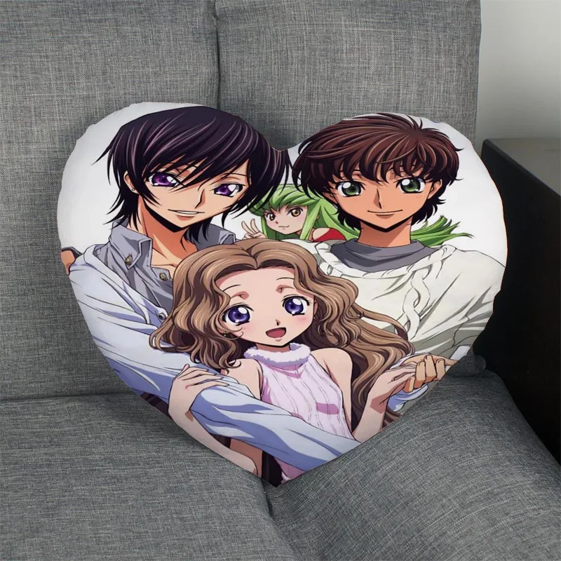 Code Geass Lelouch of the Rebellion сердце Форма Наволочка на заказ молния только покрыть без