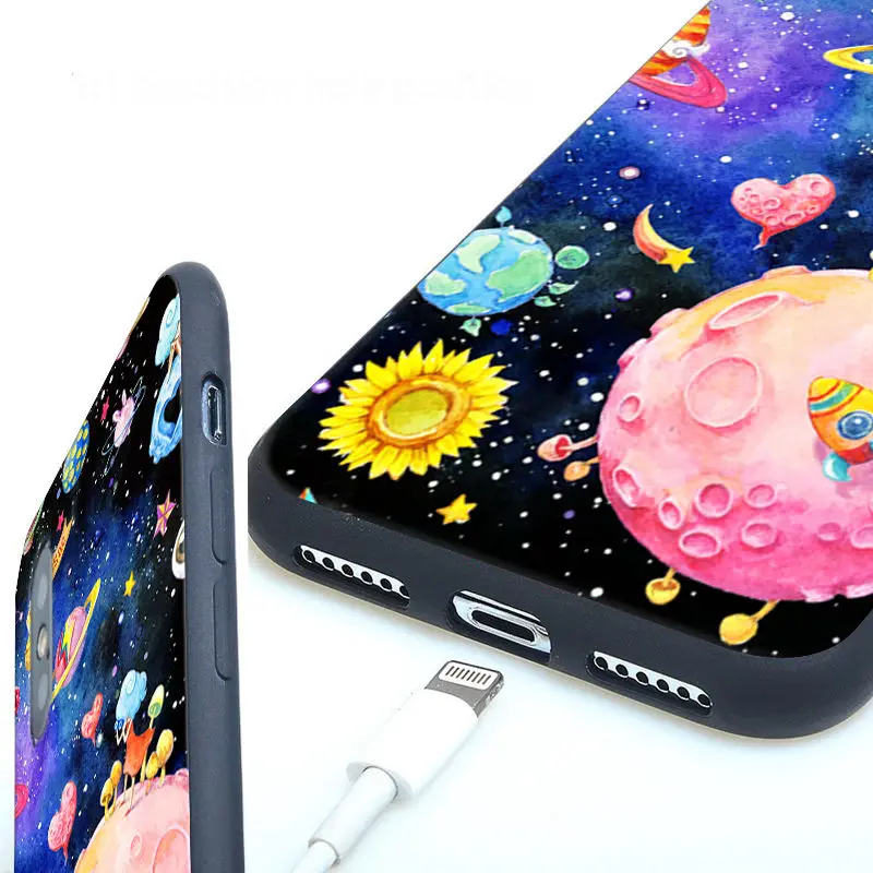 Чехол для iPhone 7 с изображением туманности космоса Луны Вселенной планеты чехол X 8