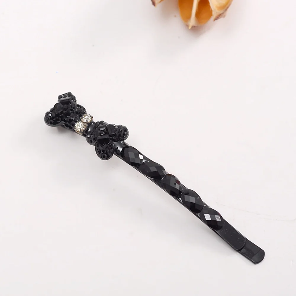 

2pcs Black Crystal Pearl Hair Clip Bowknot Stars shape Hair Pins Barrette simple Headdress Accessories ladies gifts