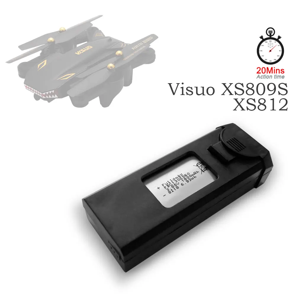 Аккумулятор для visuo XS809s xs812 3,7 V 1800mAh Lipo аккумулятор Перезаряжаемый RC Квадрокоптер запасные части для RC дронов