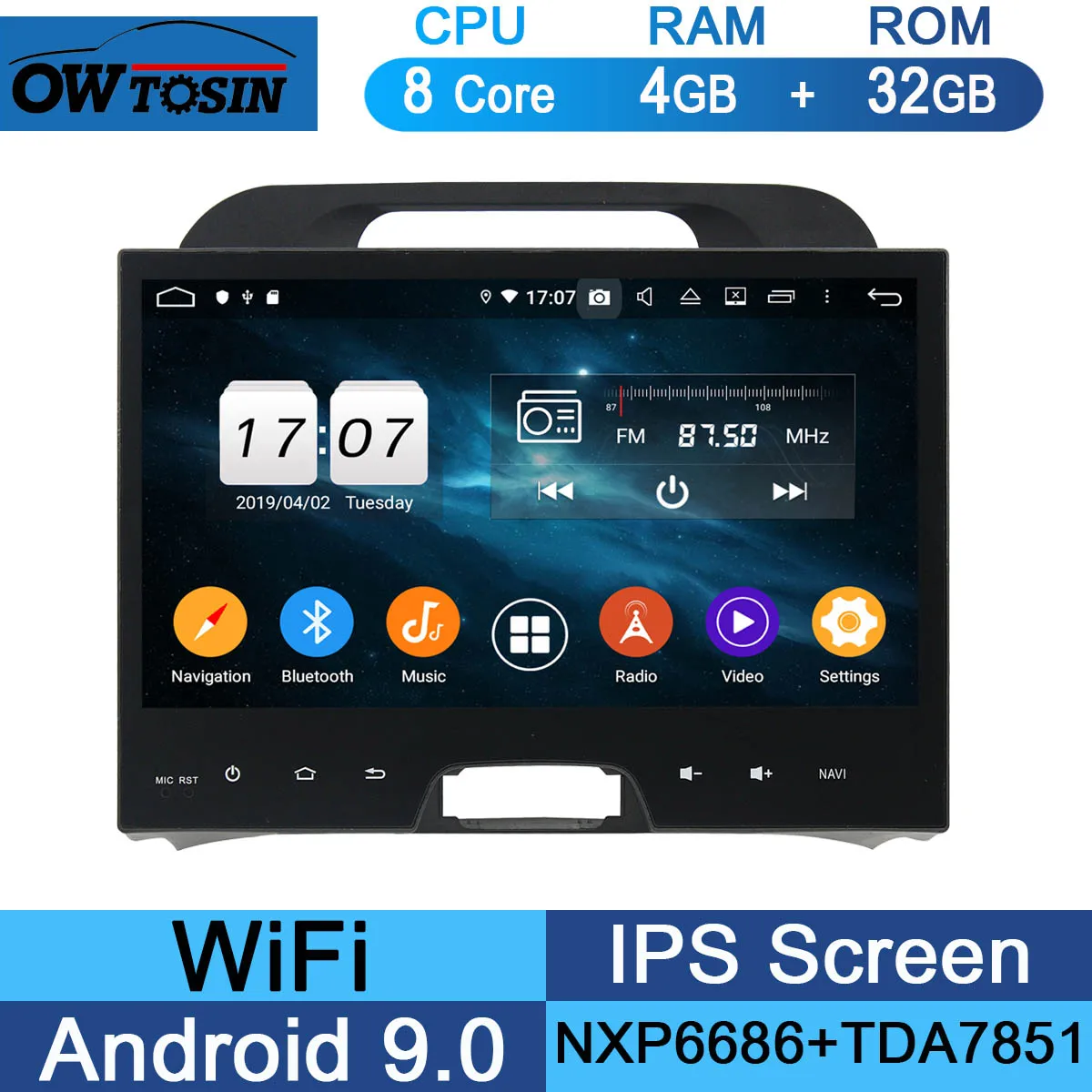 10," ips 8 Core 4G+ 64G Android 9,0 автомобильный dvd-радио GPS для Kia Sportage 2010 2011 2012 2013 DSP CarPlay Parrot BT - Цвет: 32G