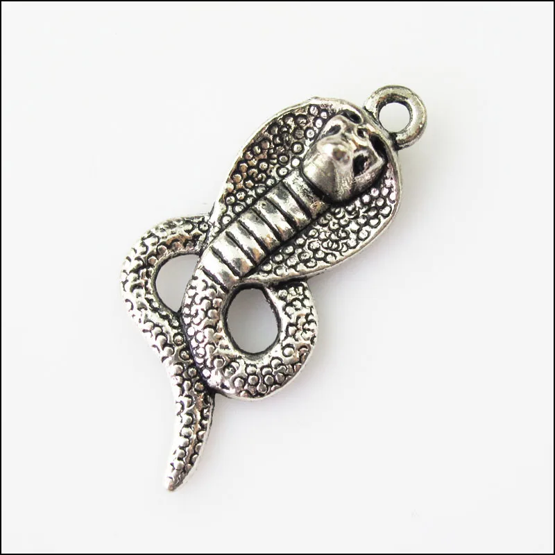 Новый 6 шт. Тибетский серебристый цвет животного кобры для подвесок и 19x42mm|Шармы| |