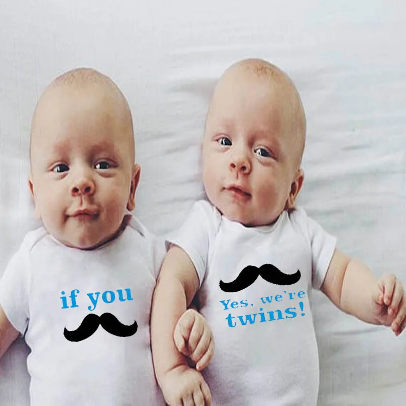YSCULBUTOL If you усы yes we're twins/одежда для малышей рубашки-боди близнецов одинаковые
