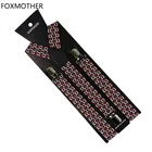 Подтяжки FOXMOTHER мужские, регулируемые эластичные с принтом покера, 1 дюйм, с широким зажимом