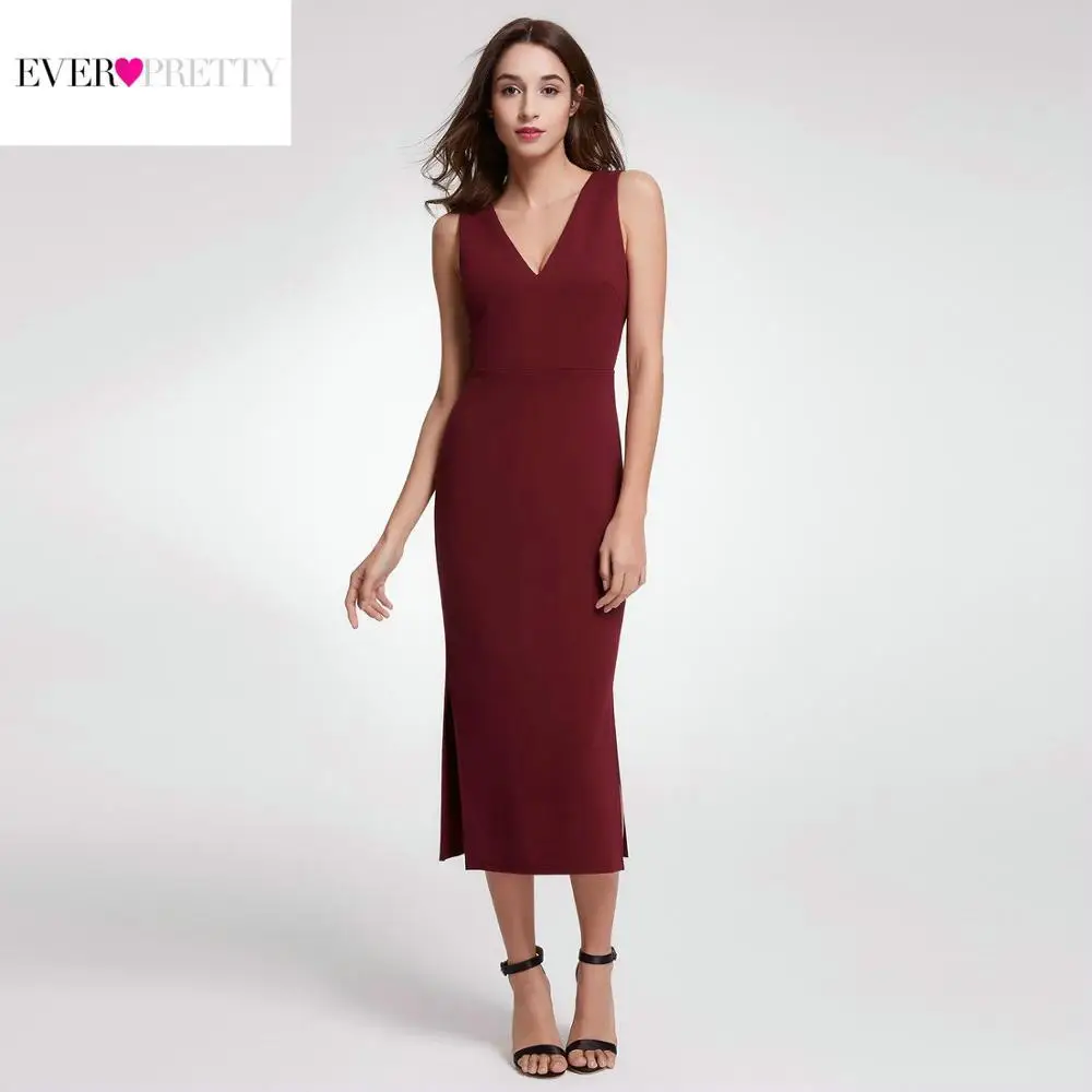 Недорогие коктейльные платья с одним плечом, красивые вечерние платья русалки с оборками, бордовые коктейльные платья длиной до середины икры vestido coctel robe de Cocktail - Цвет: EP07235BD