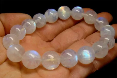 

AA+ grade genuine Rainbow Moonstone bracelet gemstone round bead flashy jewelry bead 4 5 6 7 8 9 10 12 14mm 8inch