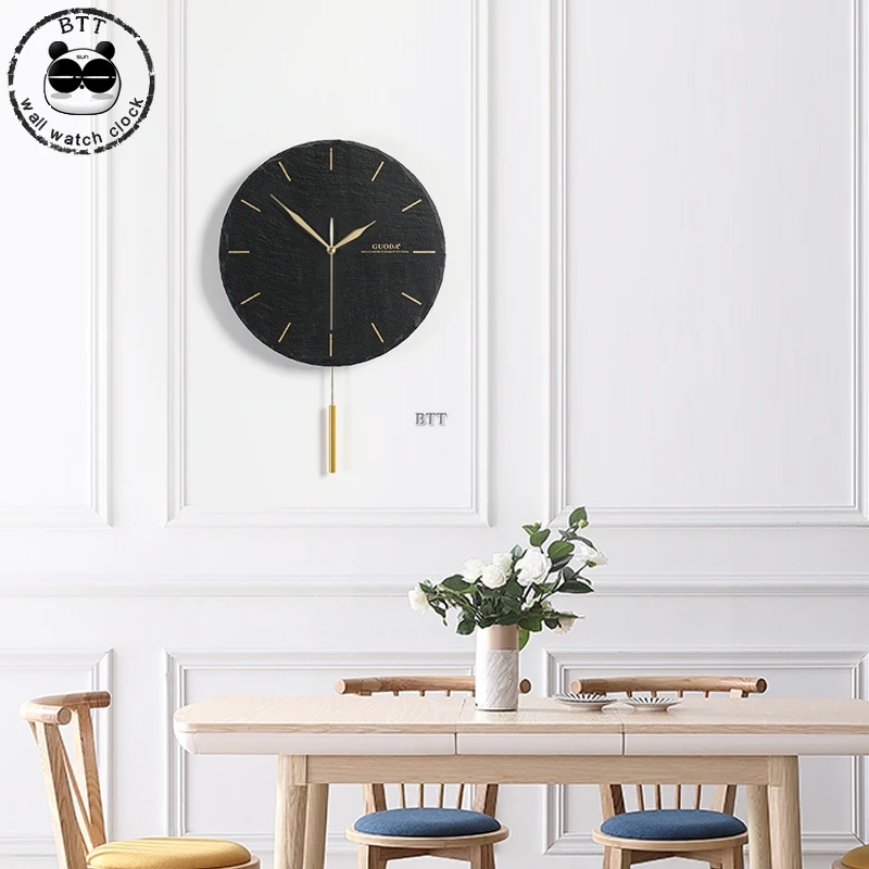 

Настенные часы, бесшумные черные кварцевые Подвесные часы, современный дизайн, металлическая указка, декоративные настенные часы