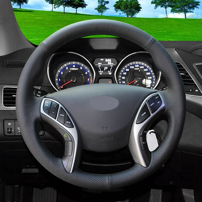 Мягкая искусственная кожа GKMHiR чехол рулевого колеса автомобиля для Hyundai Elantra