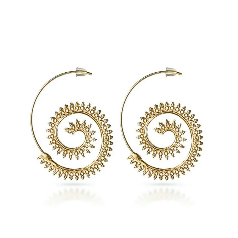 Yiustar 2017 Новое поступление большой вихревой Серьги для Для женщин простой улитка