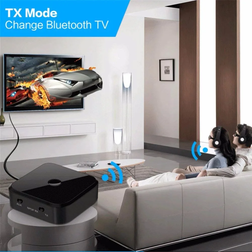 Портативный Bluetooth 5 0 Aptx низкая задержка Aux 3 мм SPDIF оптический домашний аудио