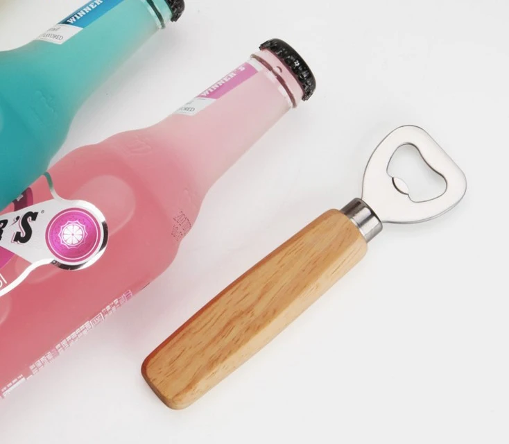 Новый Дизайн деревянной ручкой и Нержавеющая сталь Multi-Функция пивной бутылки