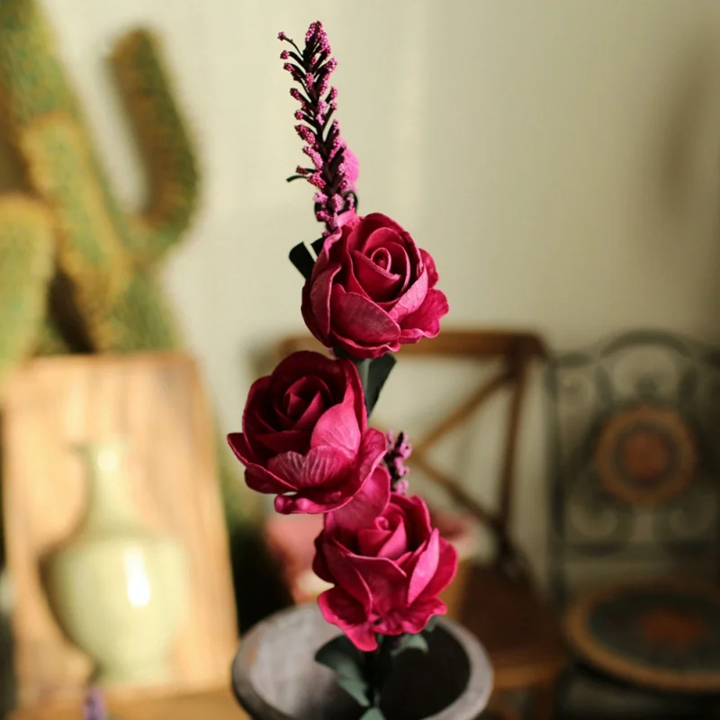 Многоцветный Большой розы из вспененного полиэтилена цветы искусственные