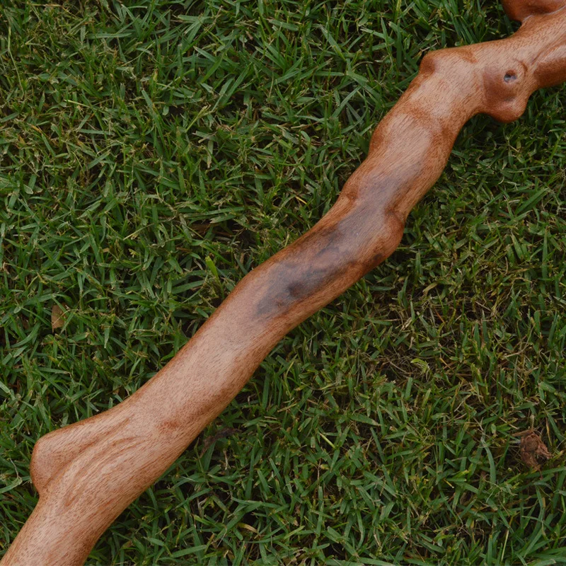 Walking Stick из 100% цельного дерева с резьбой по драконьей головке ручной костыль