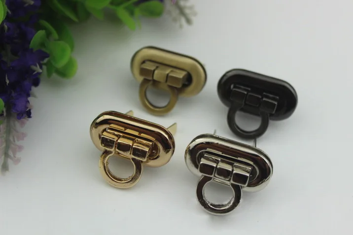 

6pcs/lot 4 color the trumpet die casting twist lock Mortise lock the butterfly lock bag lock hardware accessories