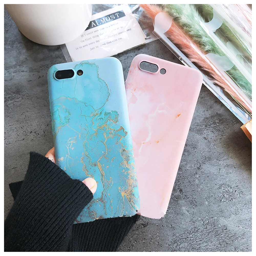 Простой гранитный мраморный чехол для телефона iPhone 5S SE 6 6S 7 8 Plus роскошный