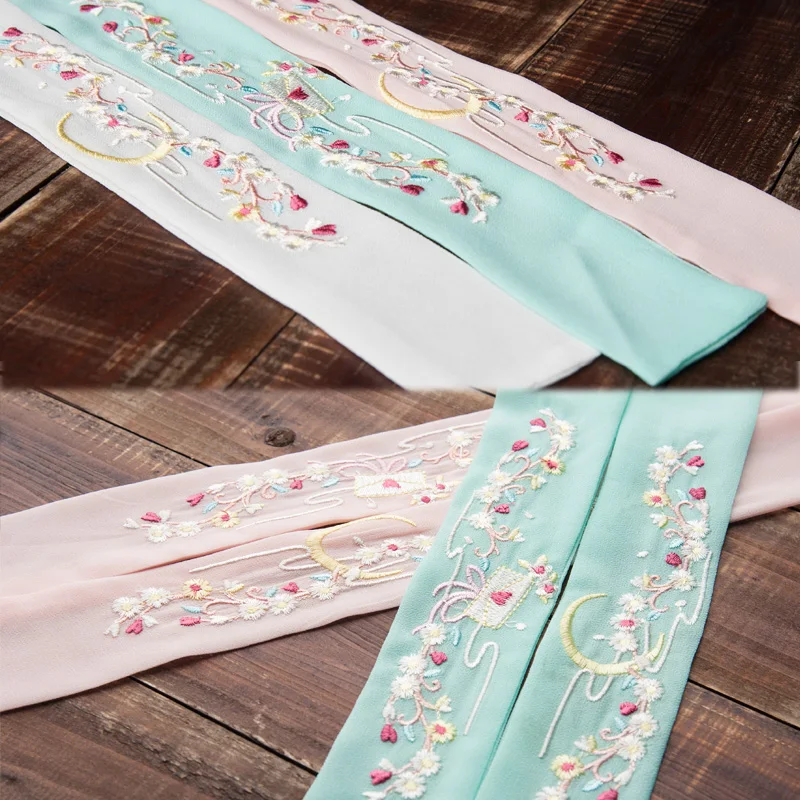 Стиль Hanfu повязка для волос аксессуары костюм в китайском стиле COS головной убор Повседневная Вышивка аксессуары для волос Веревка для волос