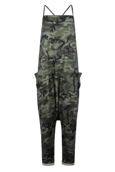 

Женский камуфляжный комбинезон на бретельках, Модный облегающий комбинезон с принтом, лето 2021