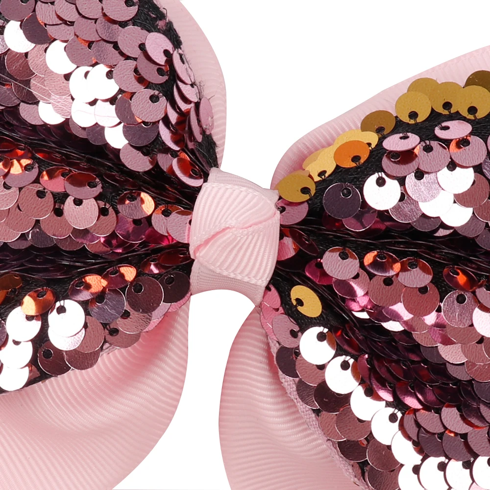 

5 Inch Big Colorful Sequin Hair Bows for Girls Shiny Rhinestone Kids Hairgrips Hair Clip New Year Festival Hair Accessories