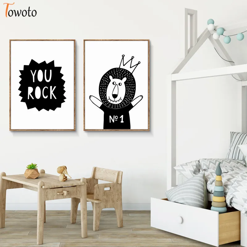 Печатные плакаты со львом живопись на холсте мультфильмы для мальчиков декор