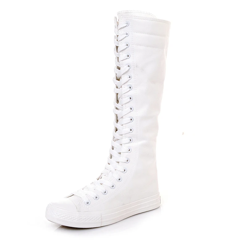 Весенне Осенняя обувь очень длинная парусиновая на высоком каблуке хлопковая