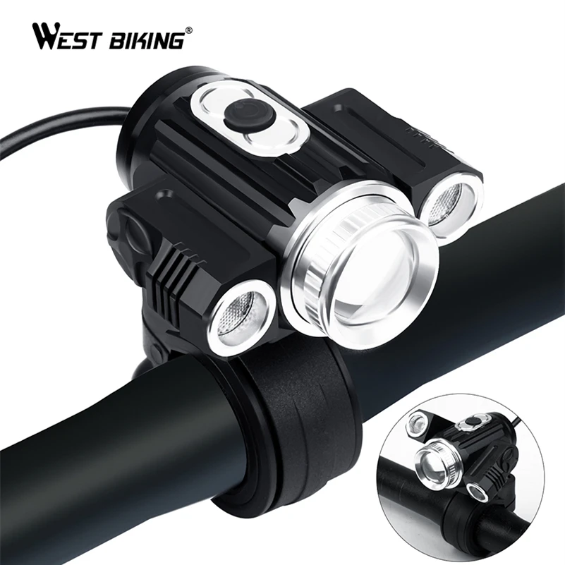 WEST BIKING 800LM передняя фара для велосипеда головной светильник регулируемый