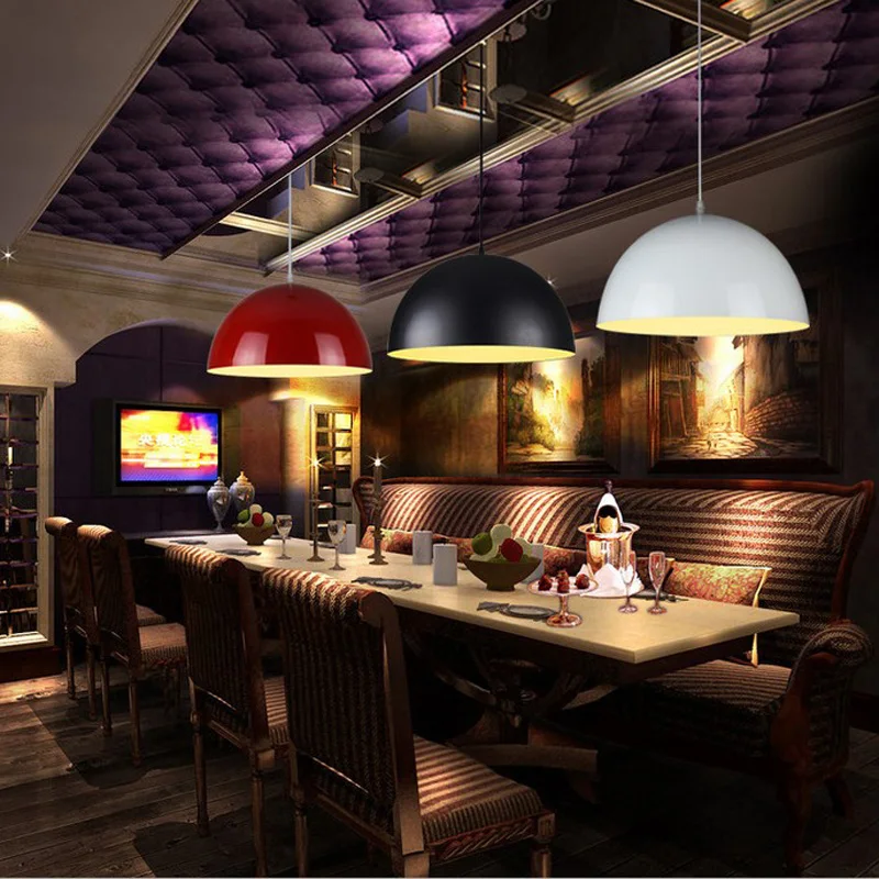 Restaurant pendant lamp chafing dish shop modern led lights single head creative personality semicircle hanging | Освещение