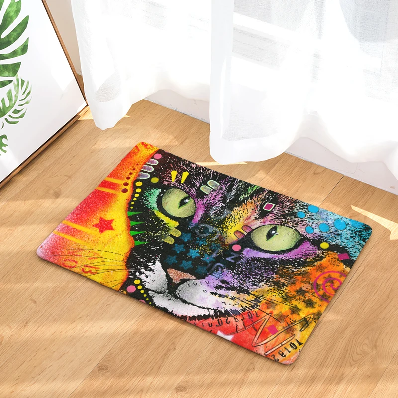 Приветственный напольный коврик с рисунком фланелевый ковер для гостиной 40x60 см