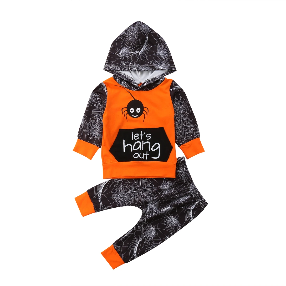 2018 Fashion Newborn Kids Baby Boys Spider Cotton Long Sleeves Hoodies Tops Pants Outfits Clothes Autumn Set |