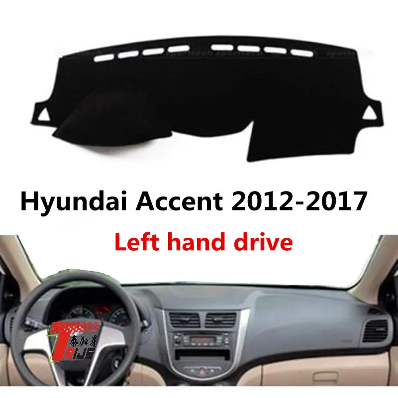 Коврик TAIJS с левым рулем для приборной панели автомобиля чехол Hyundai Accent 2012 2017