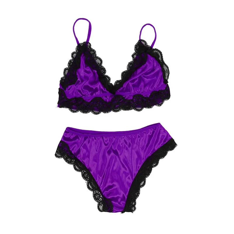 Модный женский комплект Babydoll кружевной атласный сексуальный нижнего белья