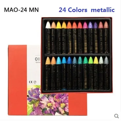 24 colors metallic MUNGYO МАО серии Экстра гладкие водорастворимые масляные пастельные 12/24 цветов художественные принадлежности для рисования - Цвет: 24 colors metallic
