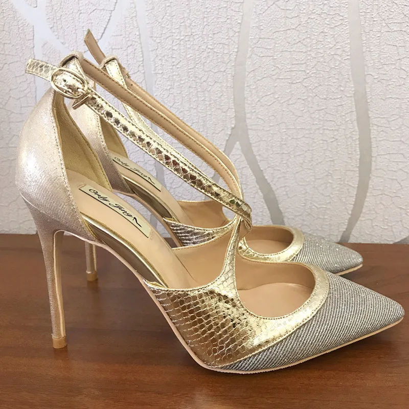 

2021 Fashion free shipping women lady gold Glitter sequined Poined Toe Stiletto high heel pump HIGH-HEELED SHOES Wedding Shoes