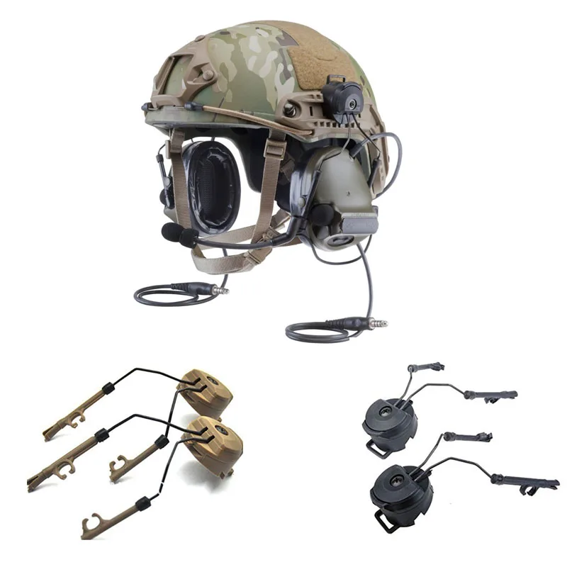 

A Pair Headphone Headset Holder Fast Comtac Ops-tactical Core Helmet ARC Rail Adapter Accessories fo C1 C2 C4