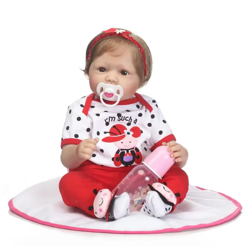 

22" Baby Bonecas Girl Doll Vinyl Adora Lifelike 55cm Bebe Reborn Menina De Silicone Christmas Toys for Children