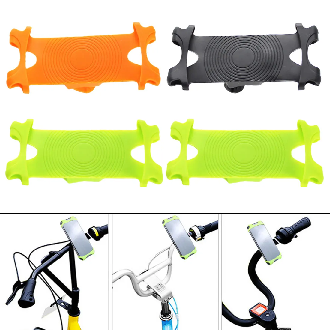 New Aluminum Alloy Rubber Bicycle Phone Holder Rotation Handlebar Mount Bracket Bike Cycling Stand Support | Спорт и развлечения