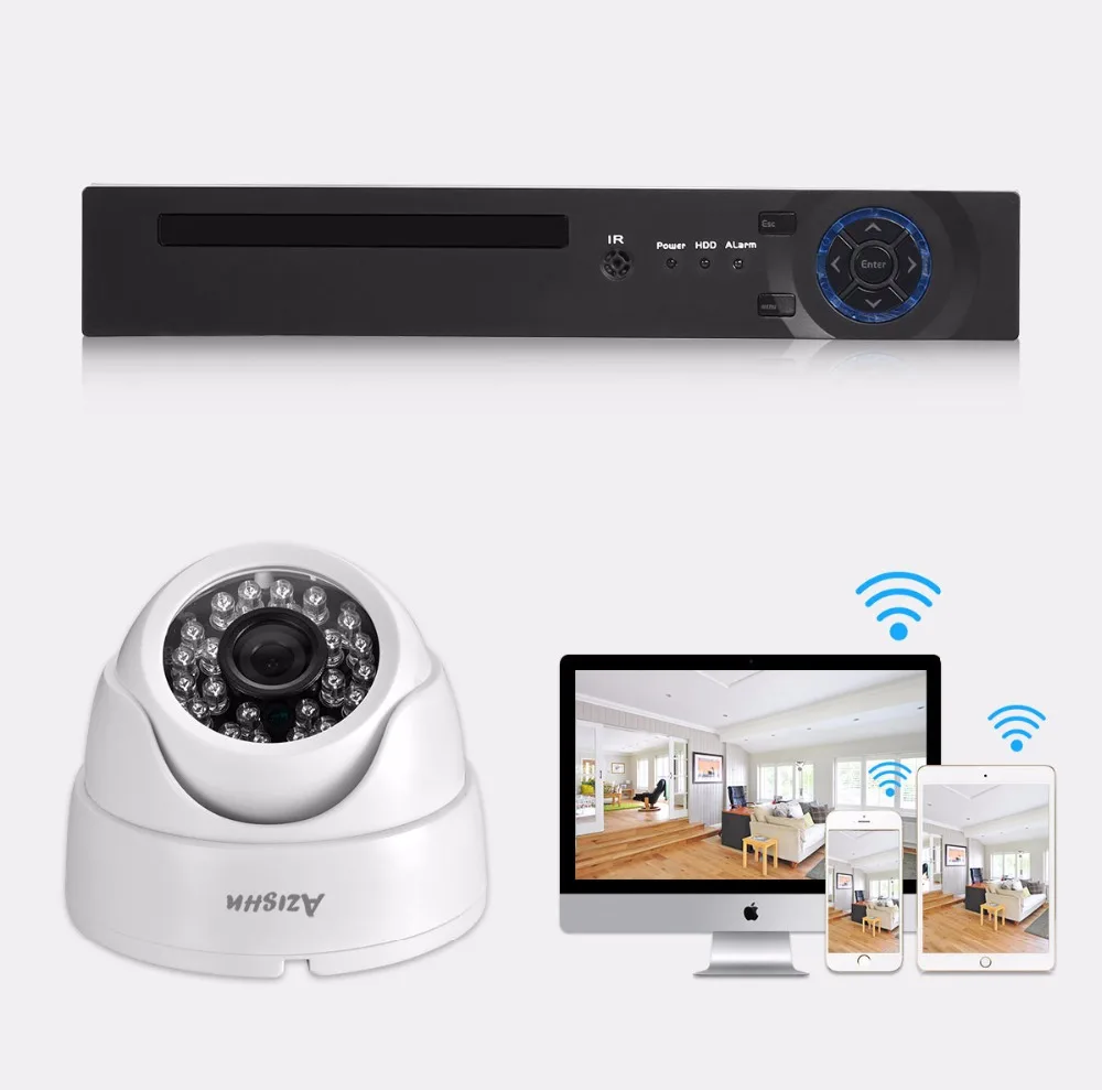 AZISHN 2MP в режиме реального времени 25FPS безопасности аудио IP камера 1080P ONVIF CCTV Крытый купольный микрофон P2P электронная почта Обнаружение движения 48 в POE