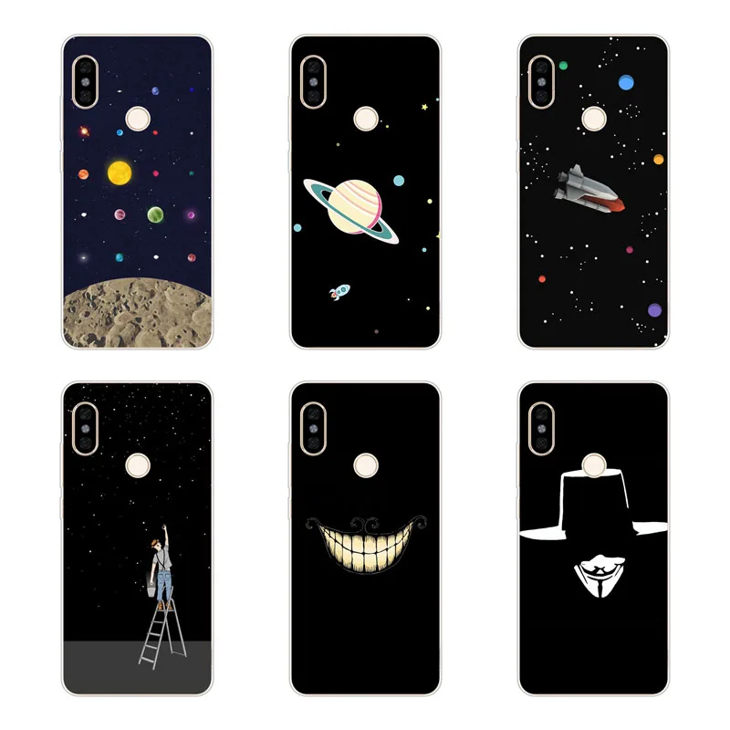 Xiaomi redmi Y2 случае кремния черный граффити живопись ТПУ Мягкая задняя крышка для