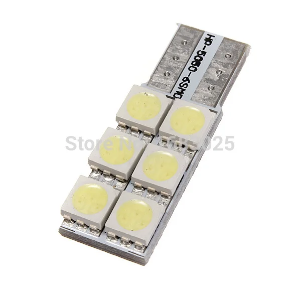 Оптовая продажа 4 шт./лот авто светодиодный T10 6smd 5050 w5w canbus света автомобиля