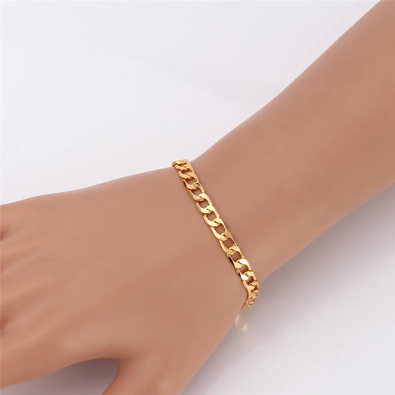 Мужской набор браслетов и ожерелье с штамп Модные мужские цепи винтажные 5 мм 55 см