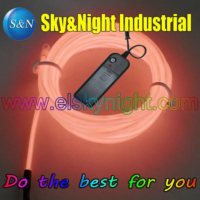 

(7 Set / Lot) Orange Color-5M Flexible Neon Light EL Wire Rope Tube with Controller +Free Shipping