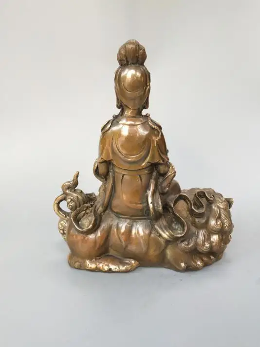 Китайская орхаизная латунь Samantabhadra статуя Будды Бодхисаттва|Статуи и скульптуры|