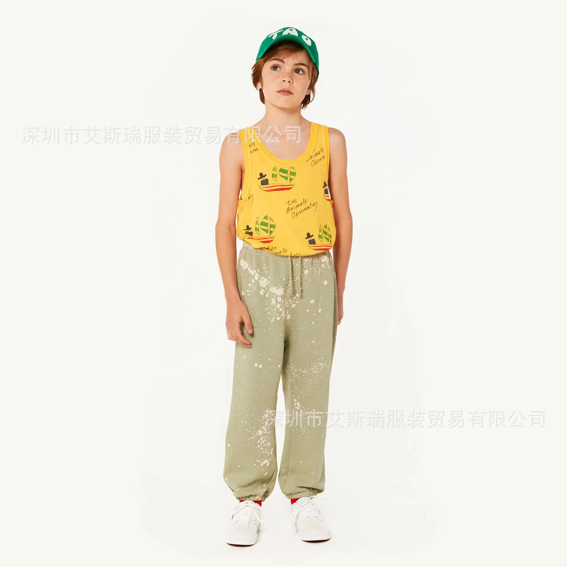 T-shirt2019 без рукавов для мальчиков, весна-лето, новинка, Ins, Лидер продаж, брендовая одежда для мальчиков и девочек, хлопковый жилет с принтом, топы