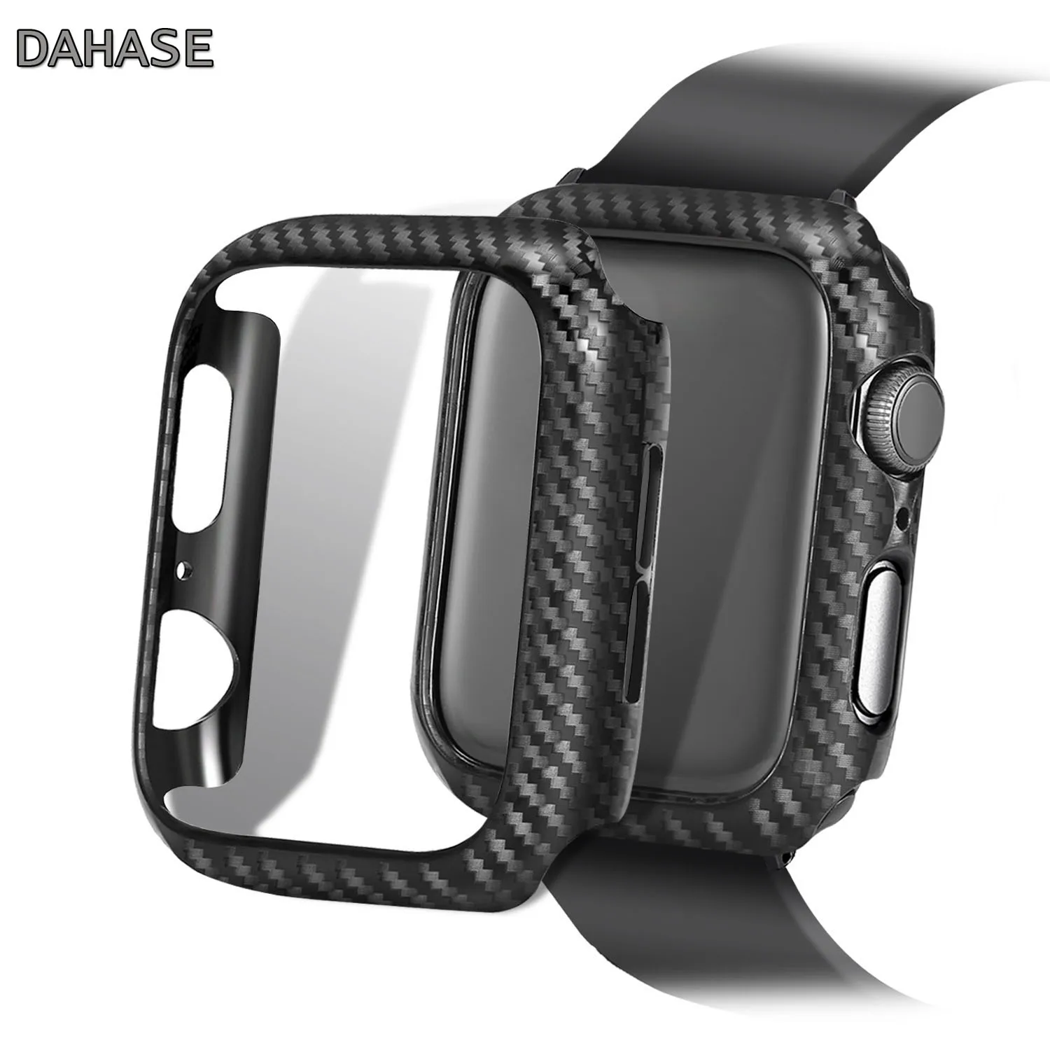 Рамка из углеродного волокна чехол для часов Apple Watch 44 мм 40 42 38 серии 5 4 3 2 1 защитная