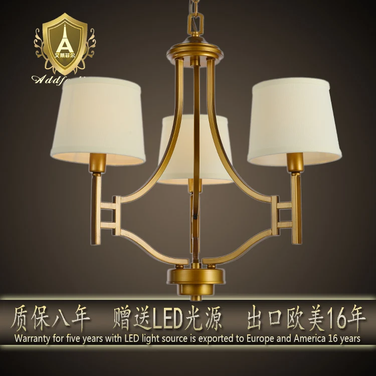 New American country study bedroom lamp chandelier Nordic IKEA living room lights restaurant antique copper Iron Lighting | Аксессуары