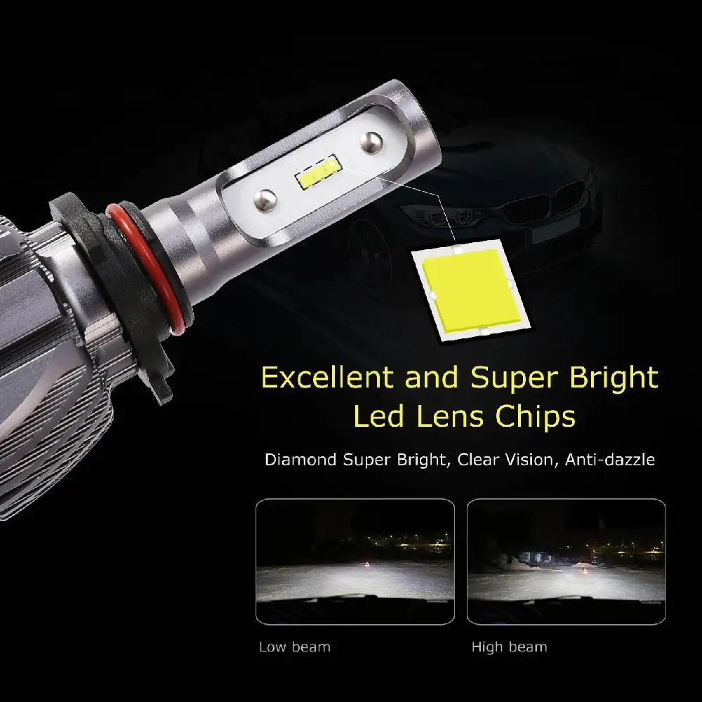 Oslamp 9005 9006 автомобиля светодиодный лампы для передних фар 8000lm 12v 24v авто фары GMC Danali