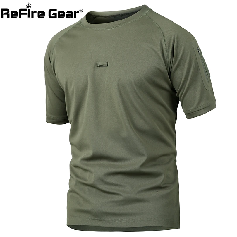 Летняя тактическая камуфляжная футболка ReFire Gear Мужская быстросохнущая