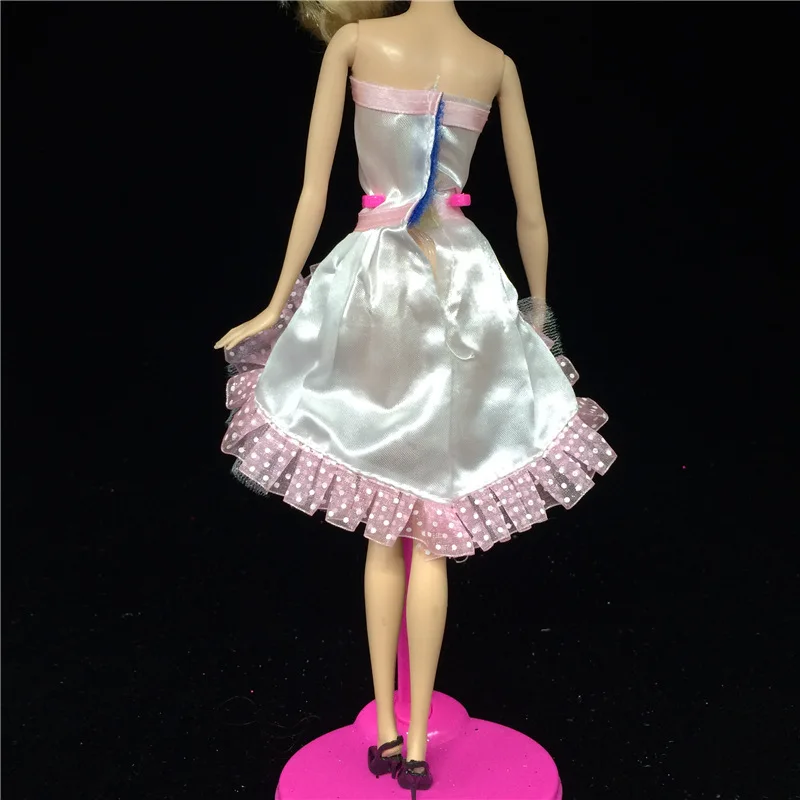 2017x1 Ручной Работы Розовый Прекрасный Кружева мини-юбка Для Барби 30 см Куклы Моды