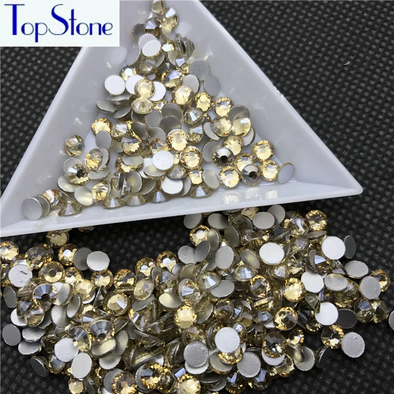 Topstone золотые тени для ногтей стразы с плоской задней поверхностью SS3 SS34 золото